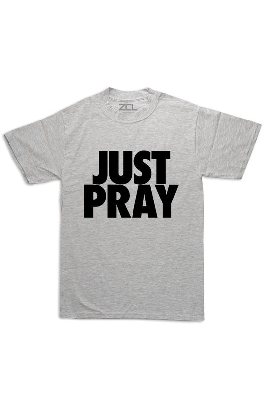 Oversized Just Pray Tee (Black Logo) - Zamage