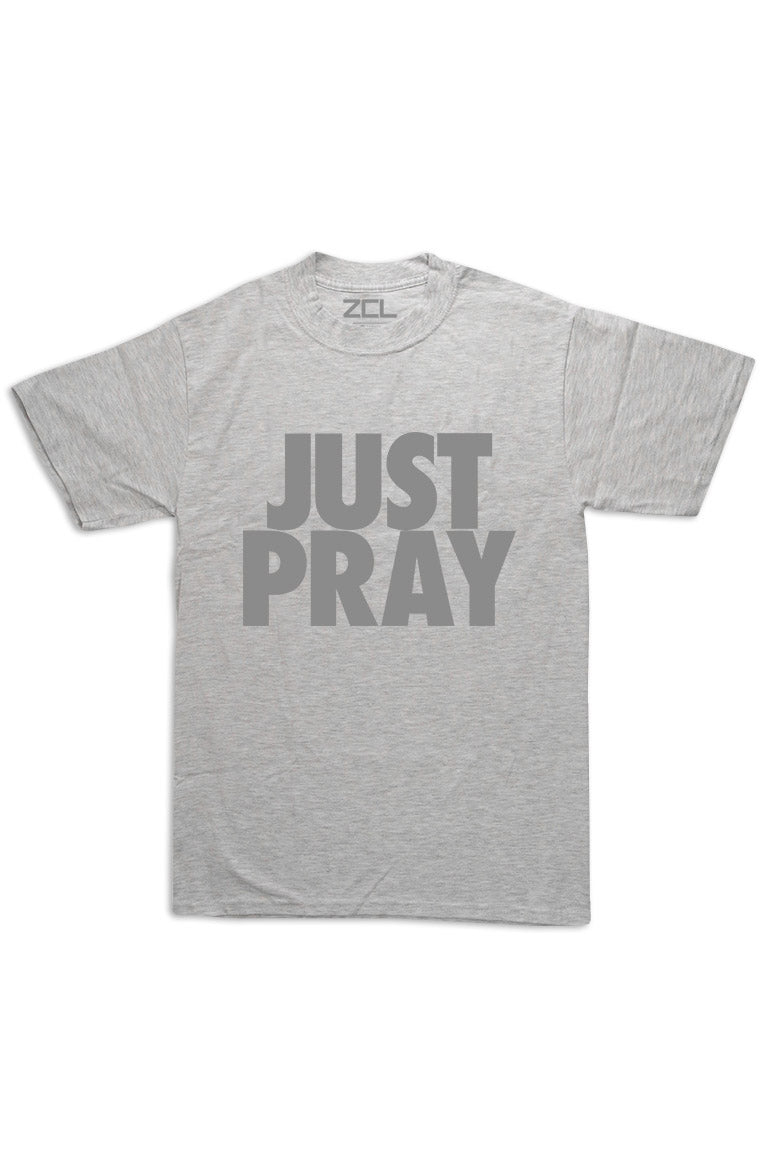 Oversized Just Pray Tee (Grey Logo) - Zamage