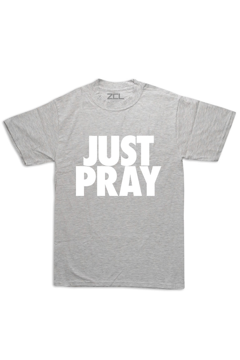 Oversized Just Pray Tee (White Logo) - Zamage