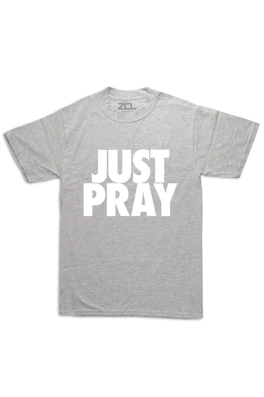 Oversized Just Pray Tee (White Logo) - Zamage