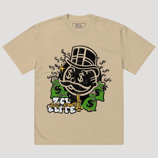 Oversized Make Money Not Friends Tee (Multi Color Logo) - Zamage