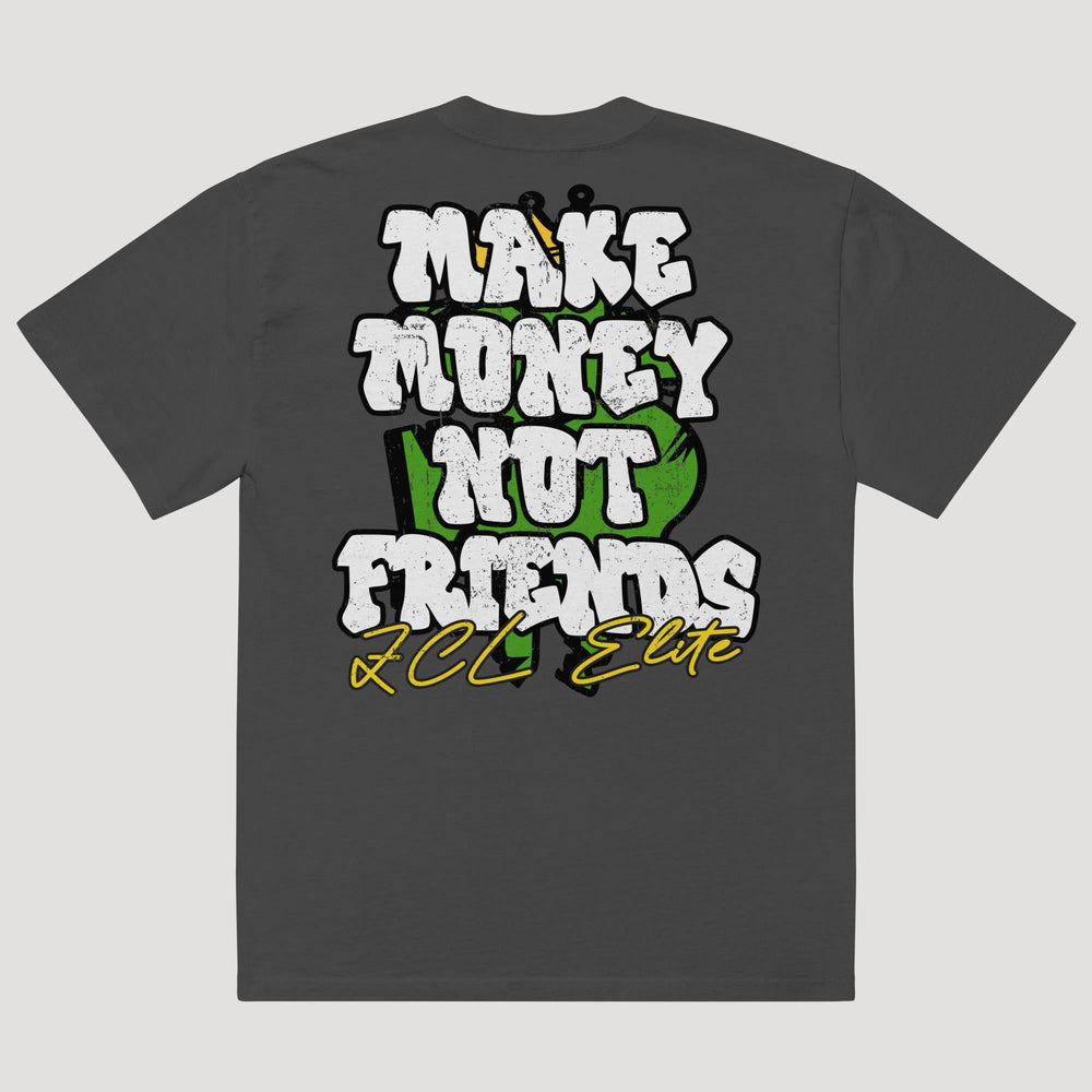 Oversized Make Money Not Friends Tee (Multi Color Logo) - Zamage