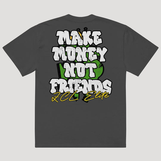 Oversized Make Money Not Friends Tee (Multi Color Logo) - Zamage