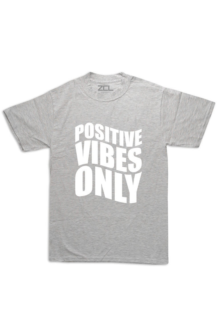 Oversized Positive Vibes Only Tee (White Logo) - Zamage