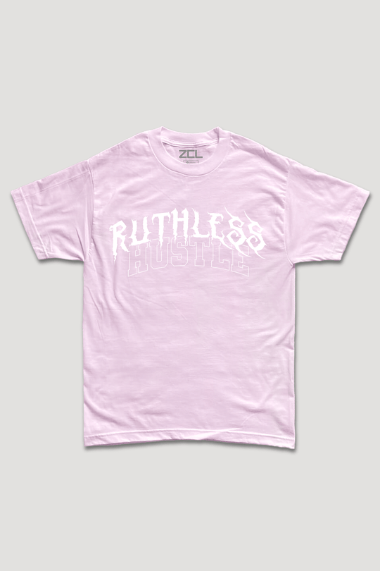 Oversized Ruthless Hustle Faded Wash Tee (White Logo) - Zamage