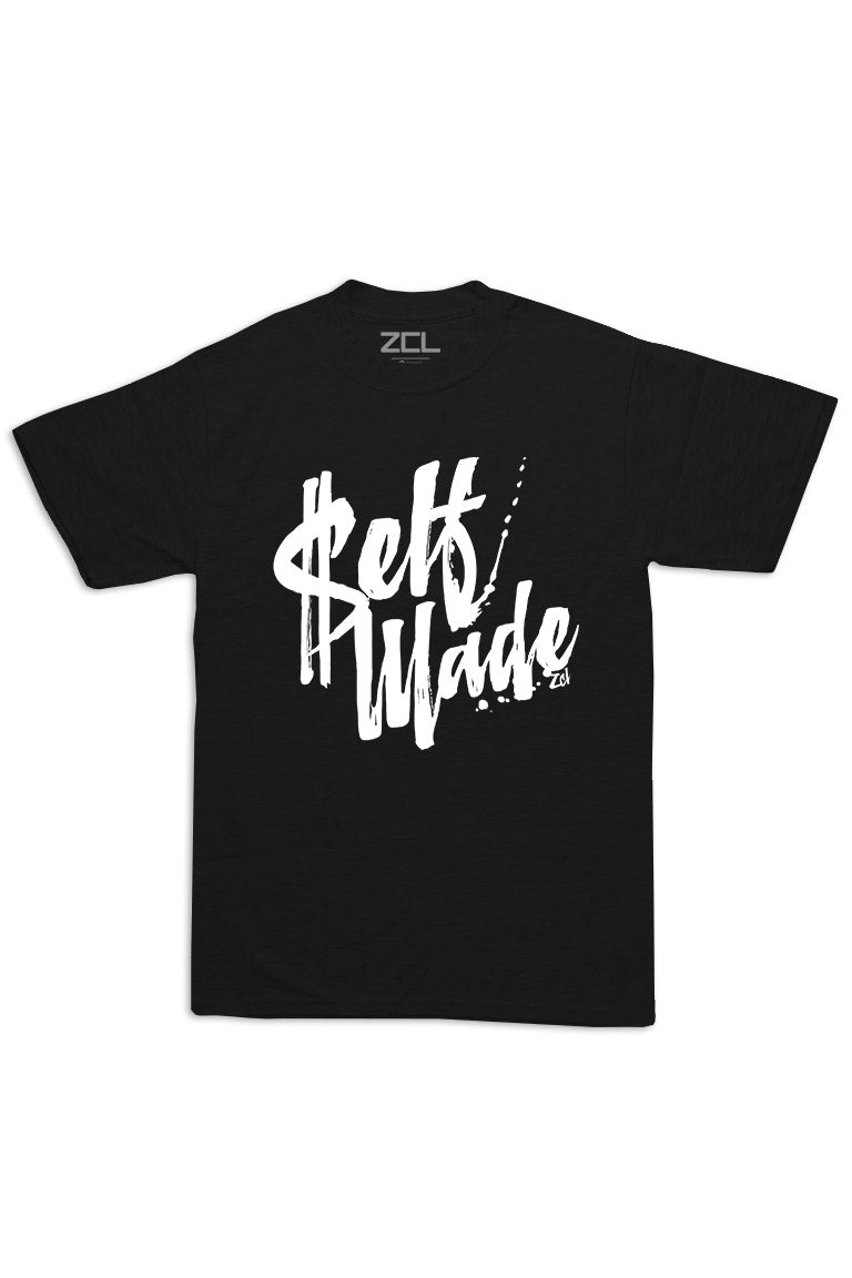 Oversized Self Made Tee (White Logo) - Zamage
