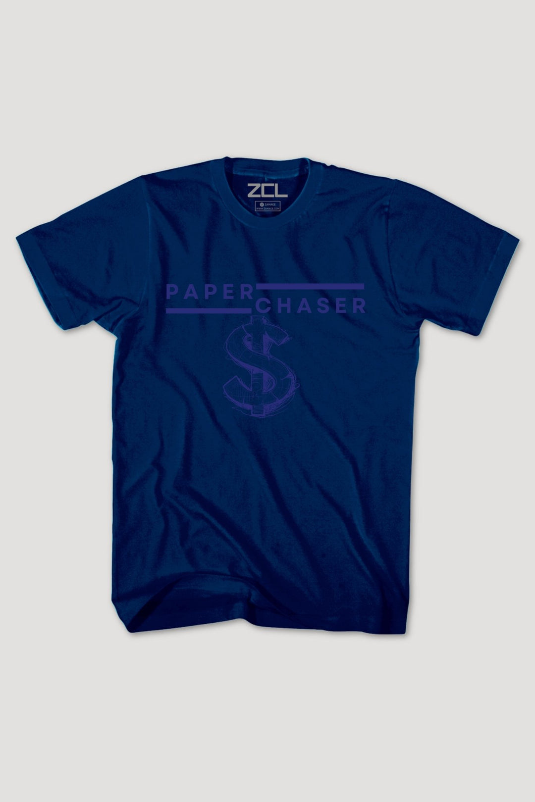 Paper Chaser Tee (Navy Logo) - Zamage