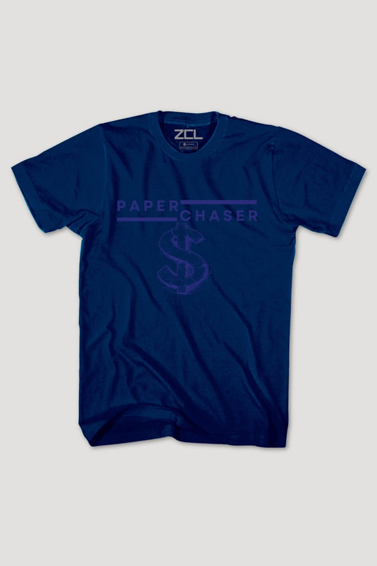 Paper Chaser Tee (Navy Logo) - Zamage