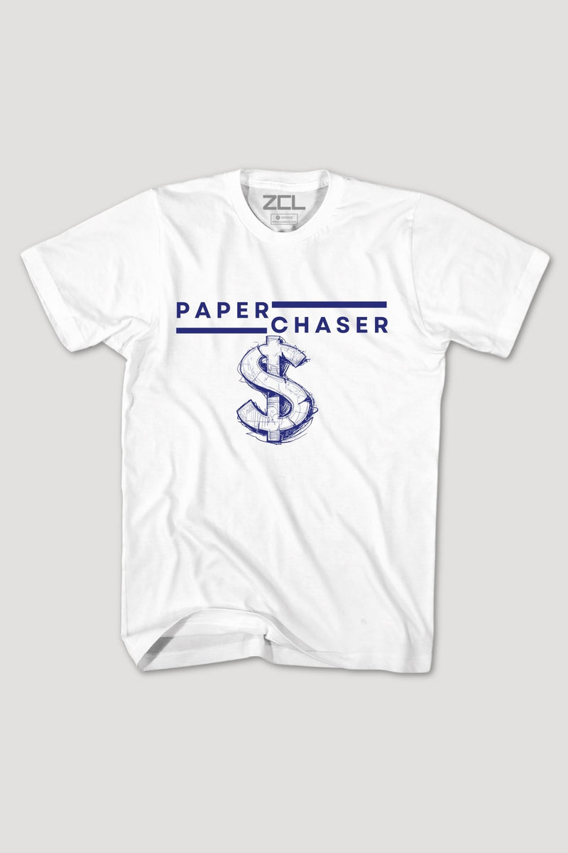 Paper Chaser Tee (Navy Logo) - Zamage