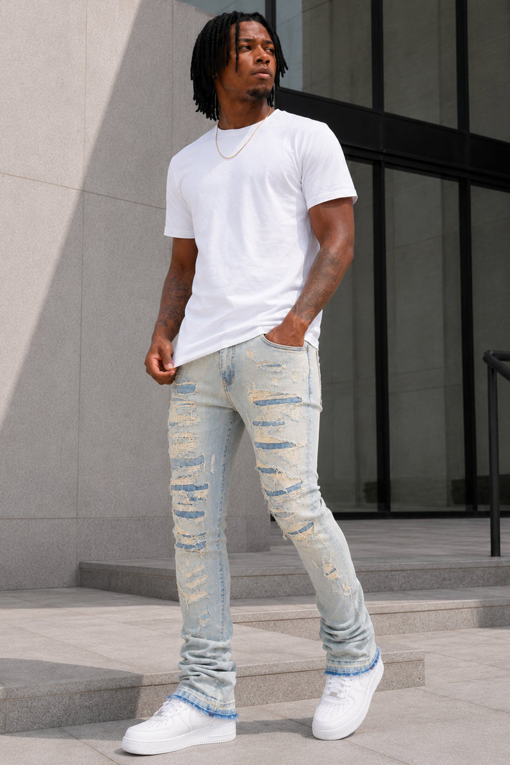 Phantom Stacked Denim (Stone Wash) (M8204D) - Zamage