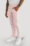 Premium Side Stripe Zip Pocket Track Pants (Pink - White)