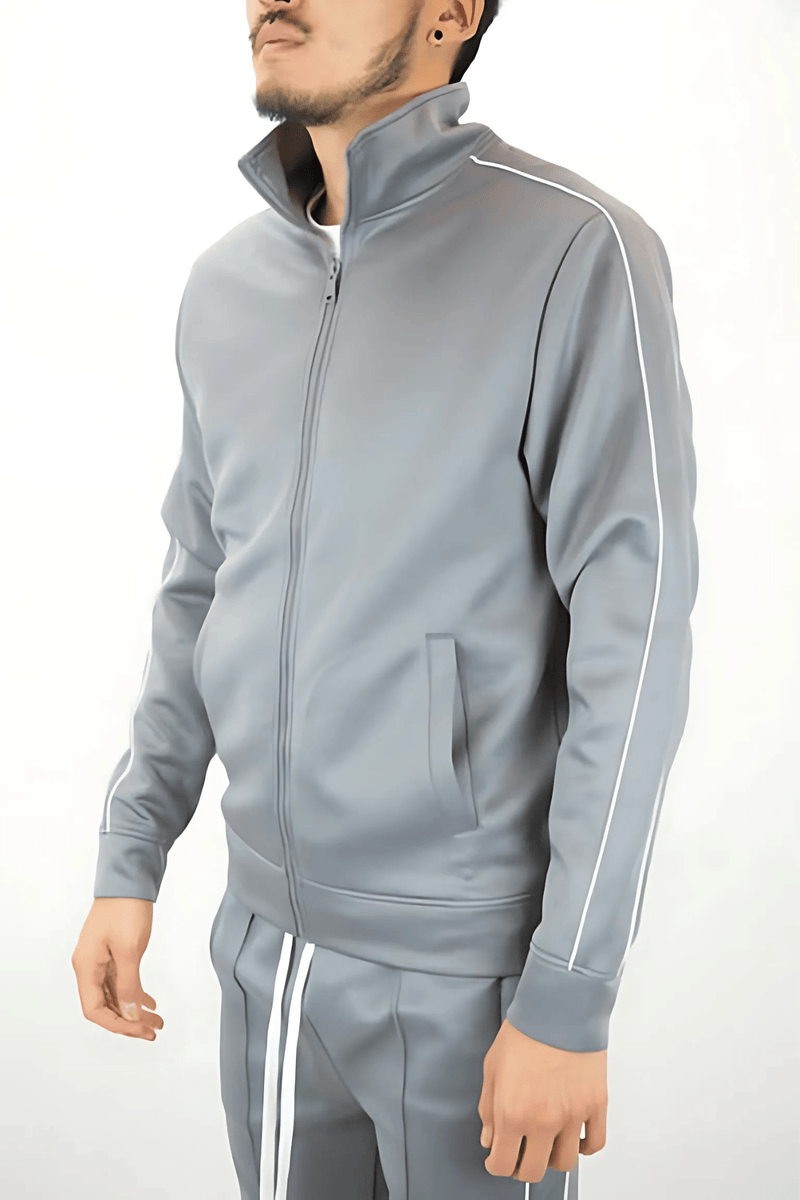 Piping Track Jacket (Grey) - Zamage