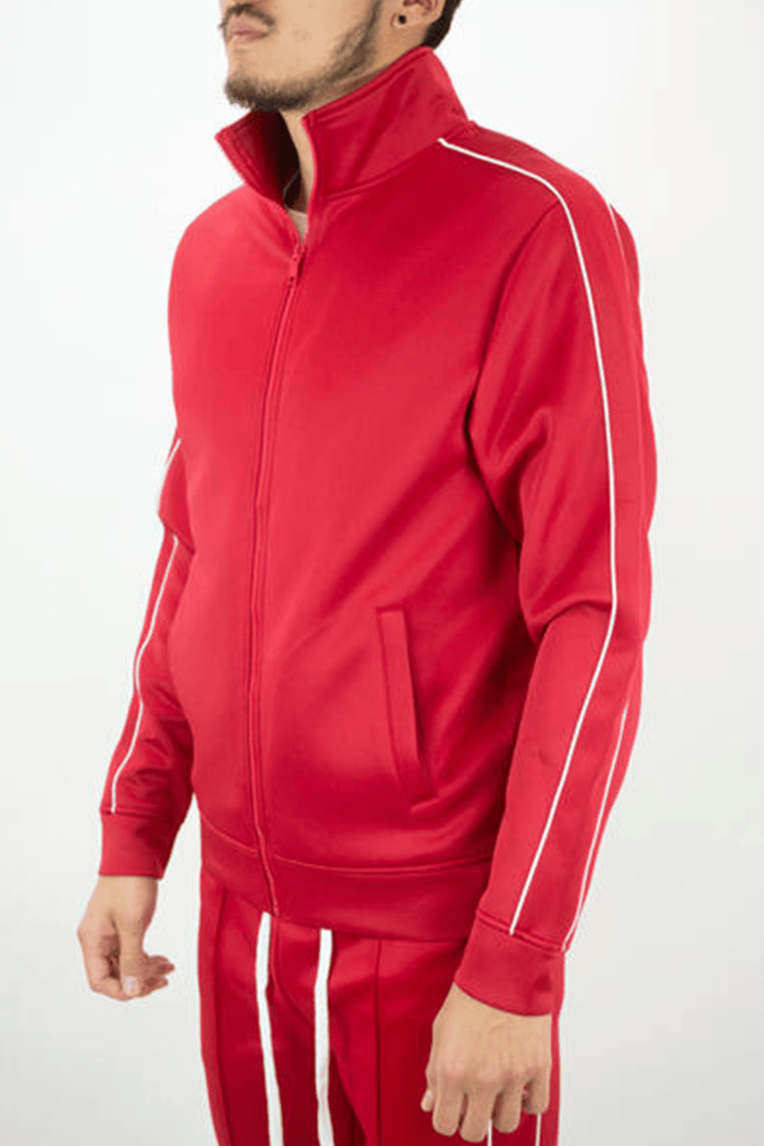 Piping Track Jacket (Red) - Zamage