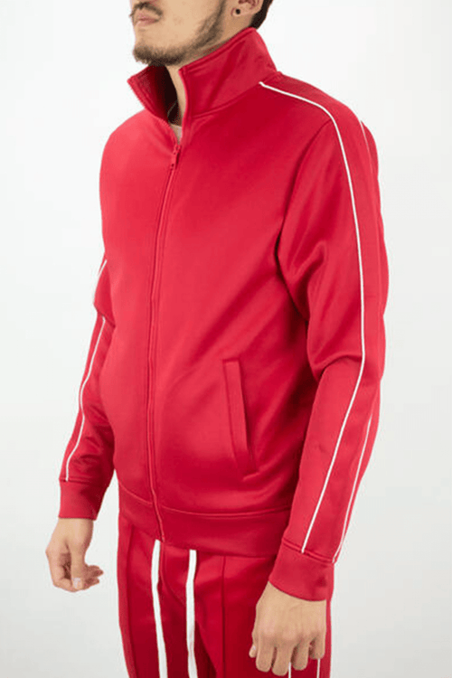 Piping Track Jacket (Red) - Zamage