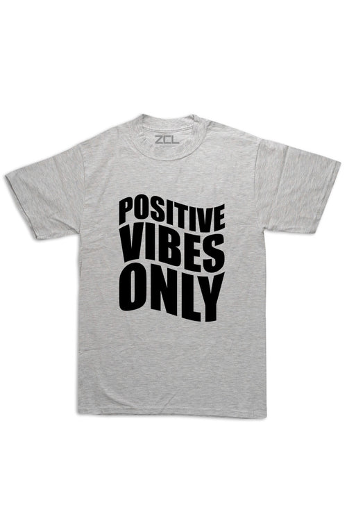 Oversized Positive Vibes Only Tee (Black Logo) - Zamage