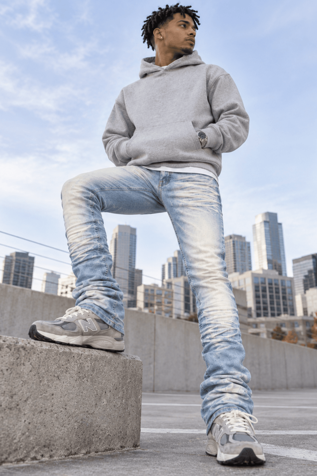 Premium Stacked Denim (Ice Blue) (L7096) - Zamage