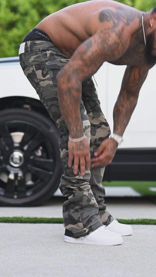 Vortex Ripped Stacked Denim (Camo)