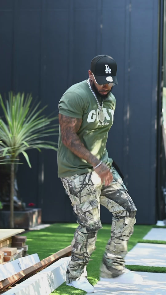 Vortex Cargo Stacked Denim (Woodland Camo)