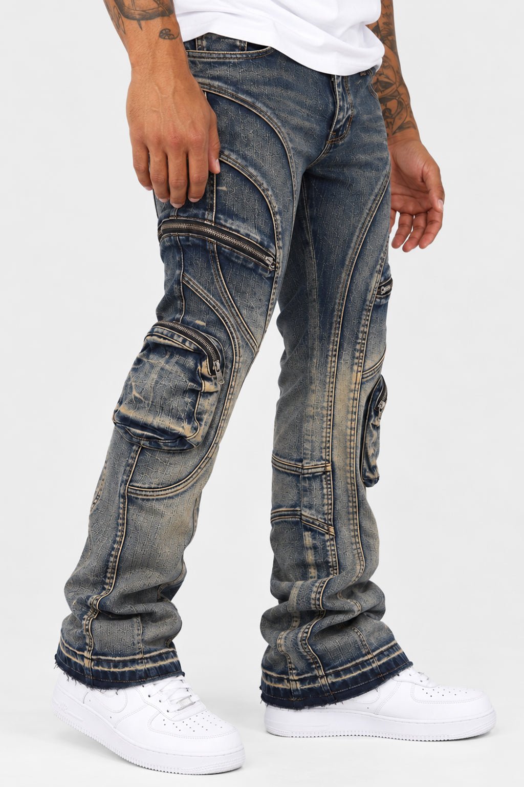 Prime Time Stacked Jeans (Indigo Wash) - Zamage