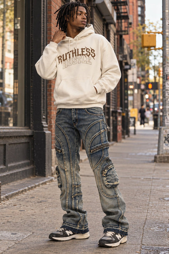 Prime Time Stacked Jeans (Indigo Wash) - Zamage