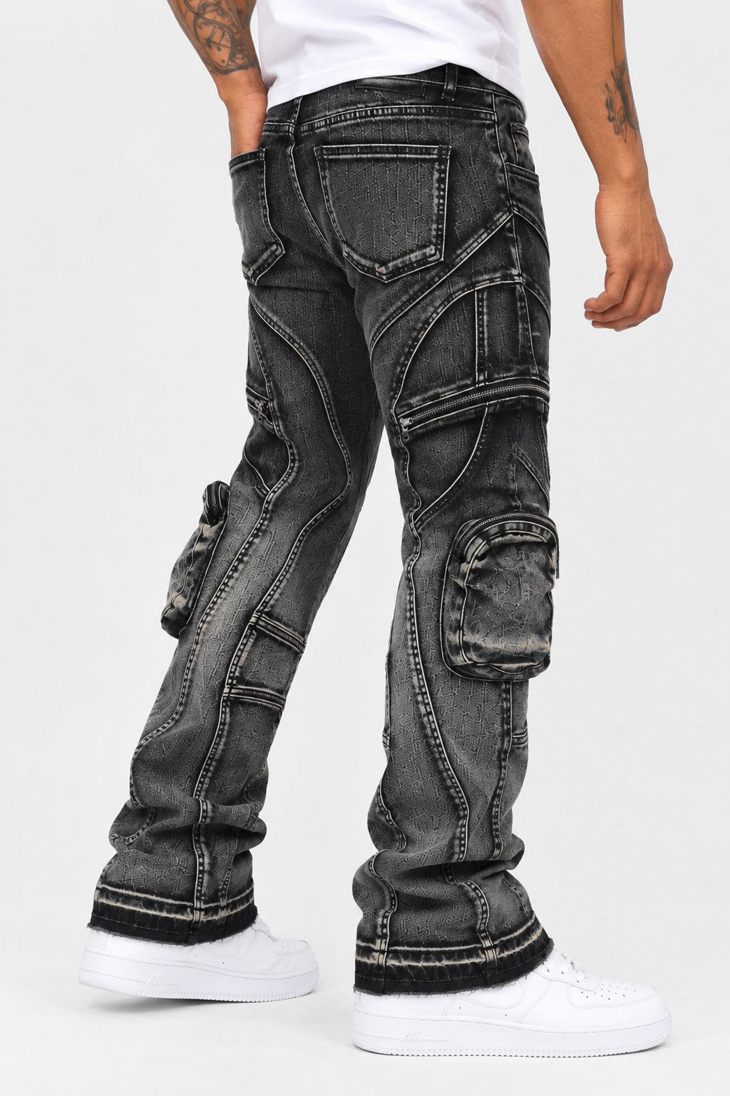 Prime Time Stacked Jeans (Black Wash)