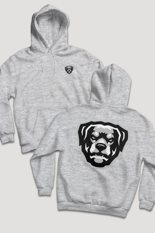 Puff Print HOV Hoodie (White - Black - Grey Logo) - Zamage