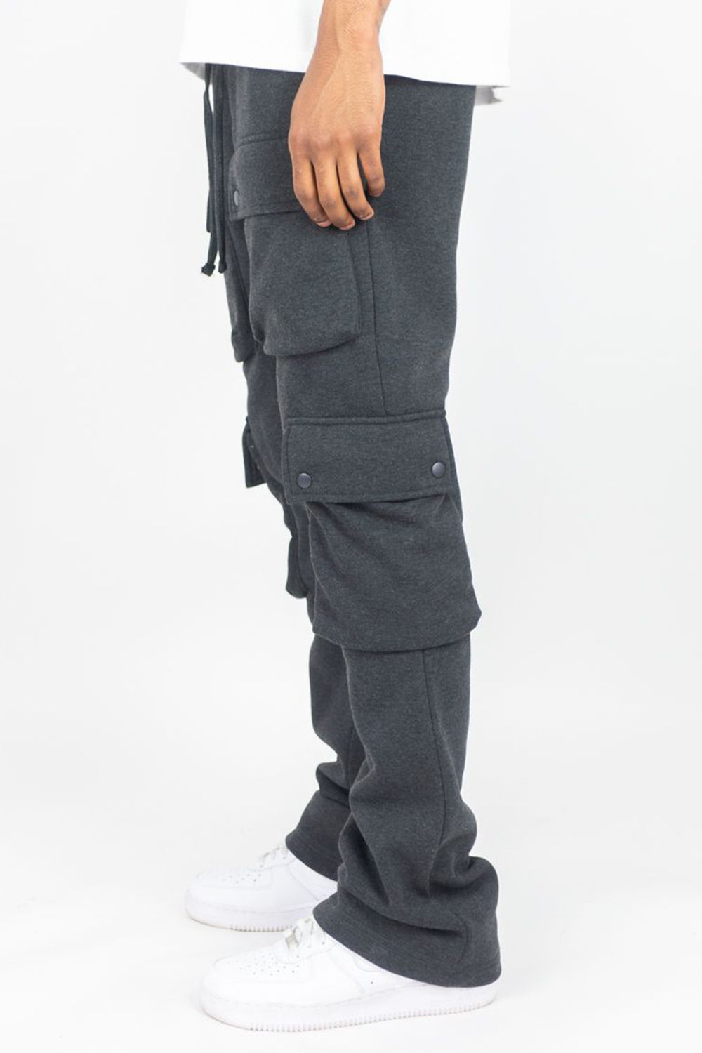 Stacked Cargo Fleece Pant (Charcoal) (100-476)