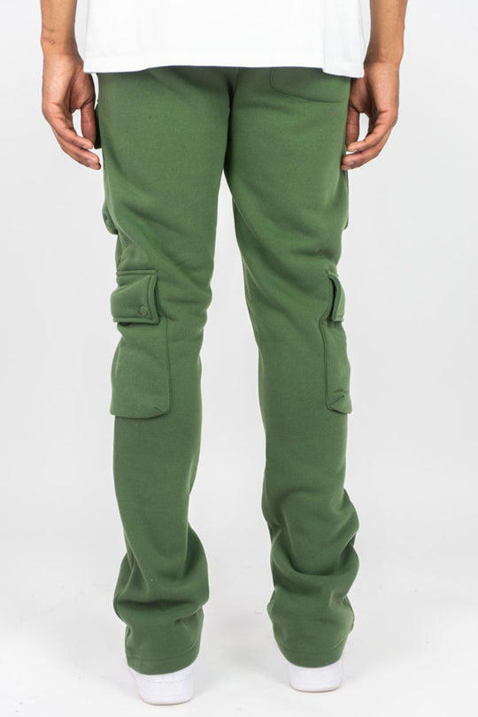 Stacked Cargo Fleece Pant (Olive)