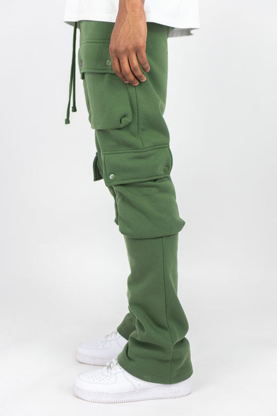 Stacked Cargo Fleece Pant (Olijf)