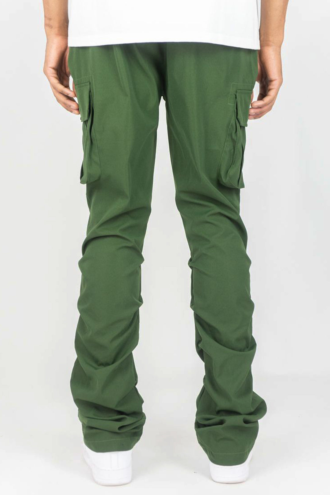 Solid Cargo Stacked Pant (Olive)