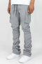 Solid Cargo Stacked Pant (Grey)