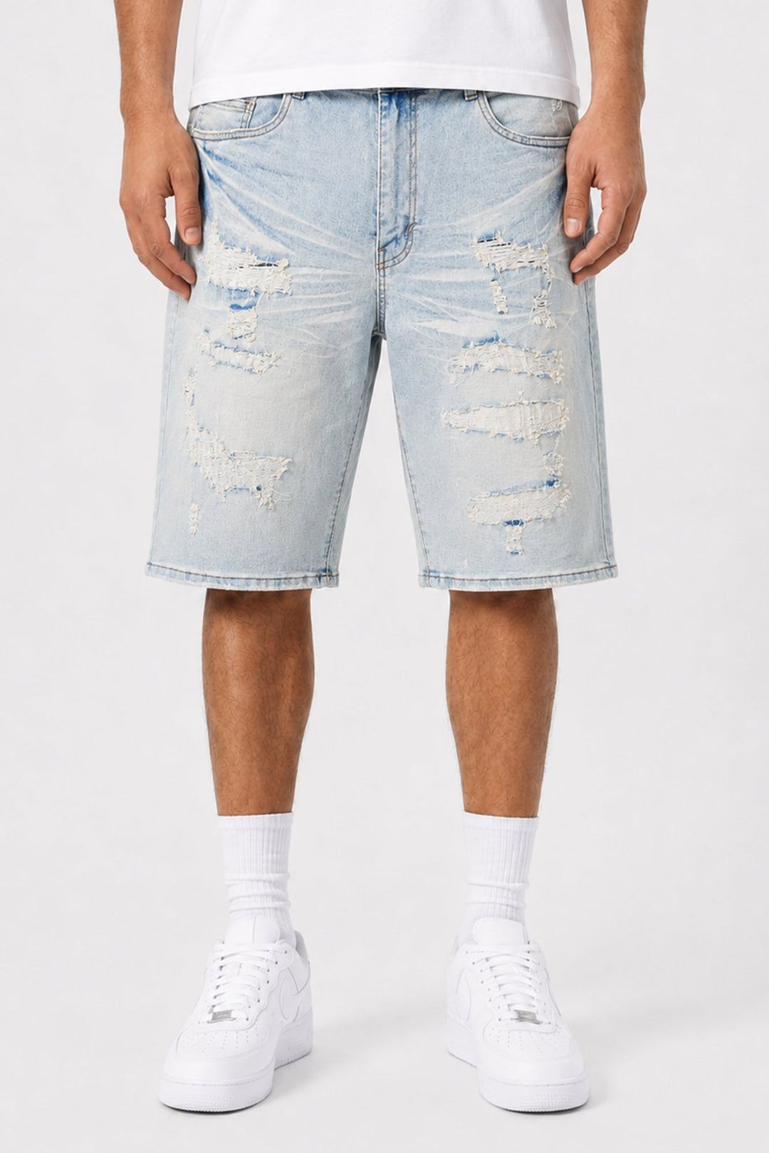 Recrafted Blues Shorts (Antique Blue Wash) (M7617D) - Zamage