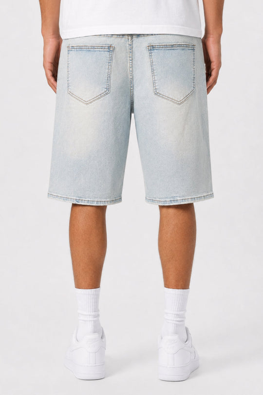 Recrafted Blues Shorts (Antique Blue Wash) (M7617D) - Zamage