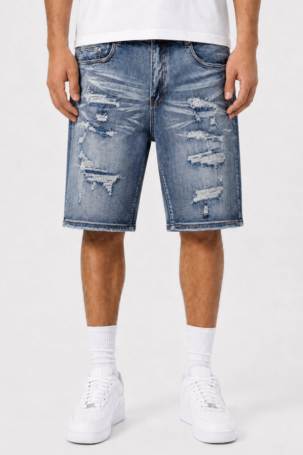 Recrafted Blues Shorts (Blue Wash) (M7617D) - Zamage