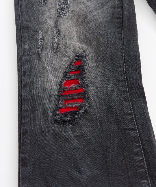 Red Drop Denim (Black Wash) (RCF6DM-588) - Zamage