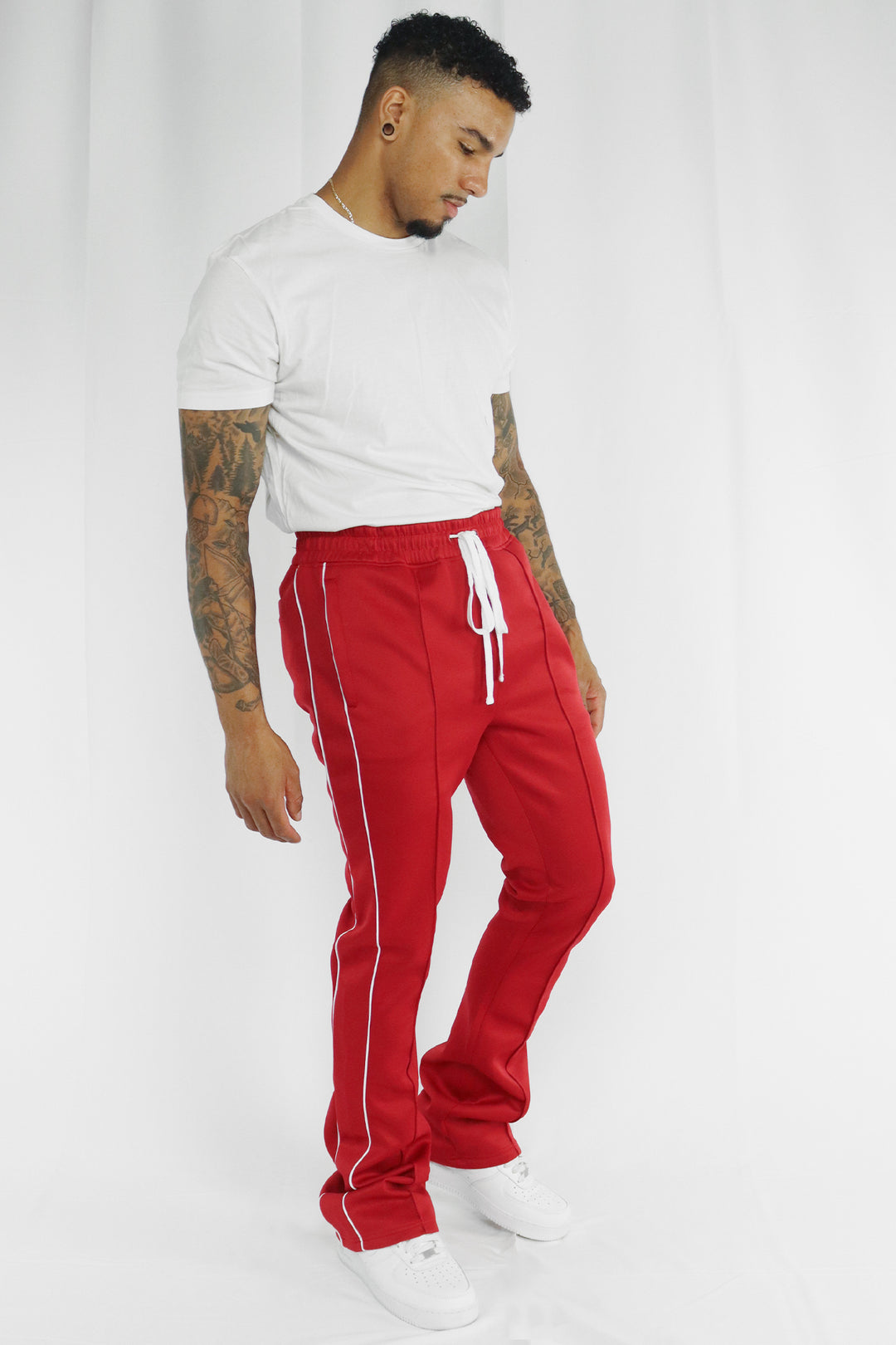 Stacked Track Pant (Red) - Zamage