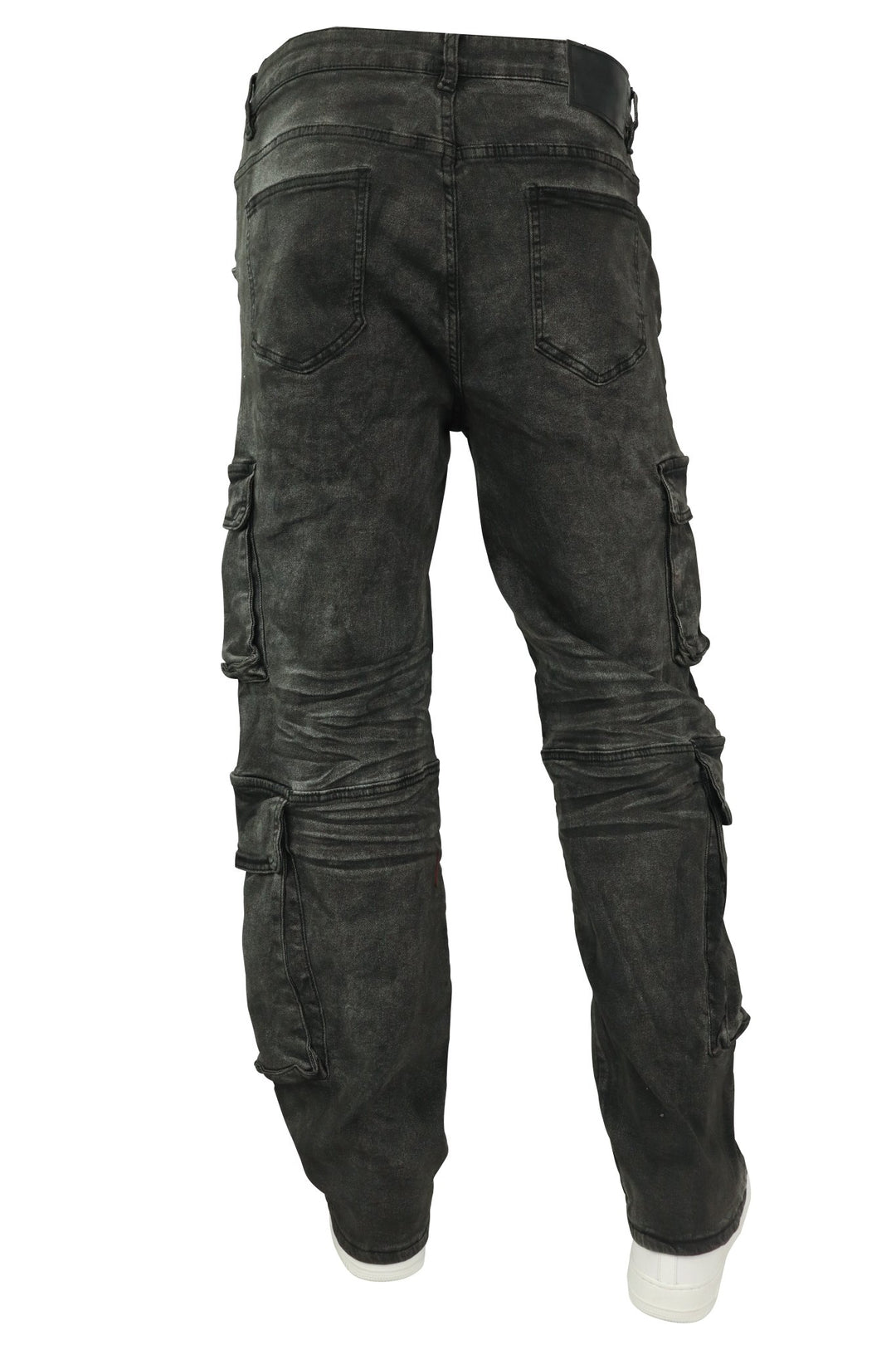 Relaxed Cargo Baggy Fit Denim (Black Bleach) (M8256D) - Zamage