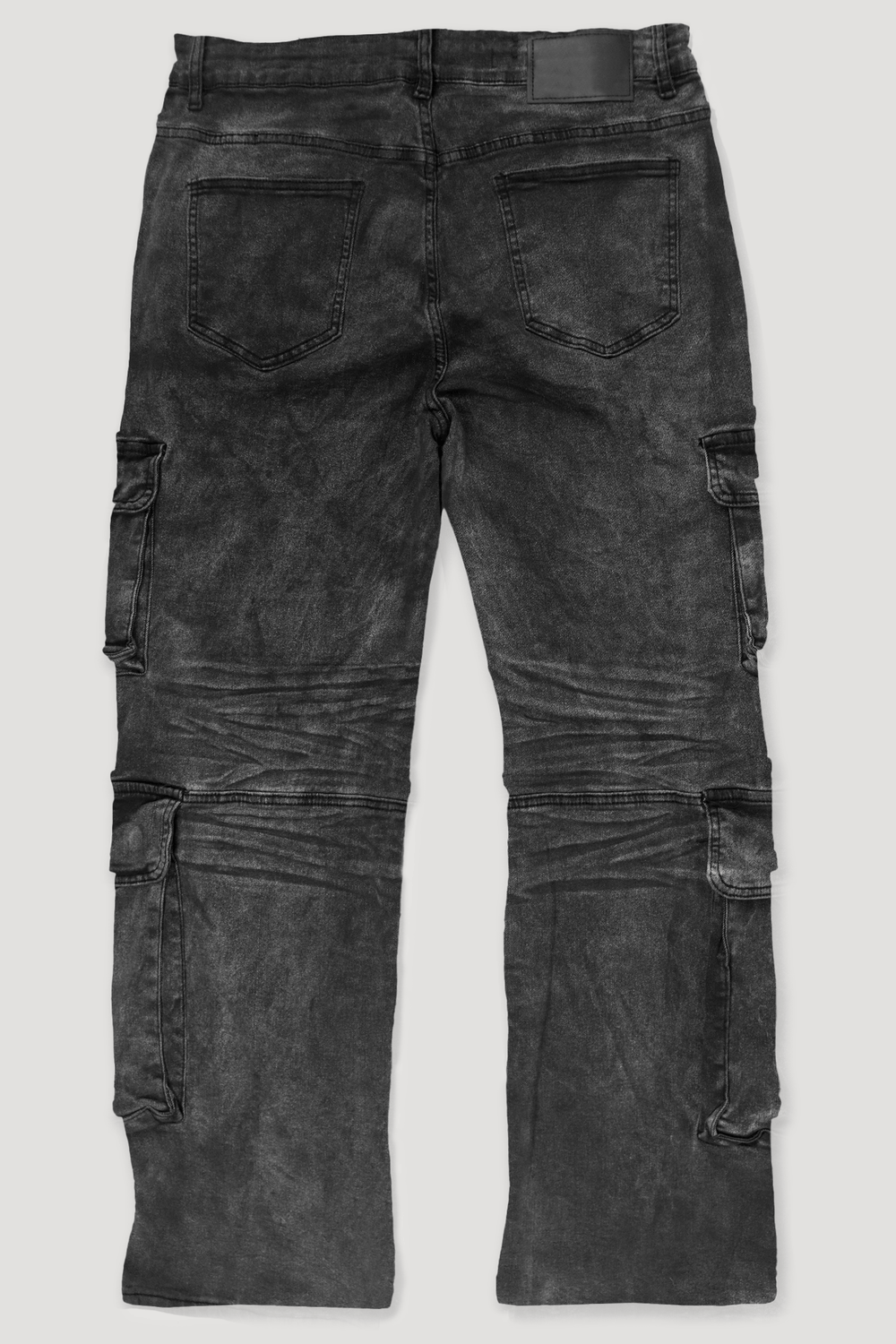 Relaxed Cargo Baggy Fit Denim (Black Bleach) (M8256D) - Zamage