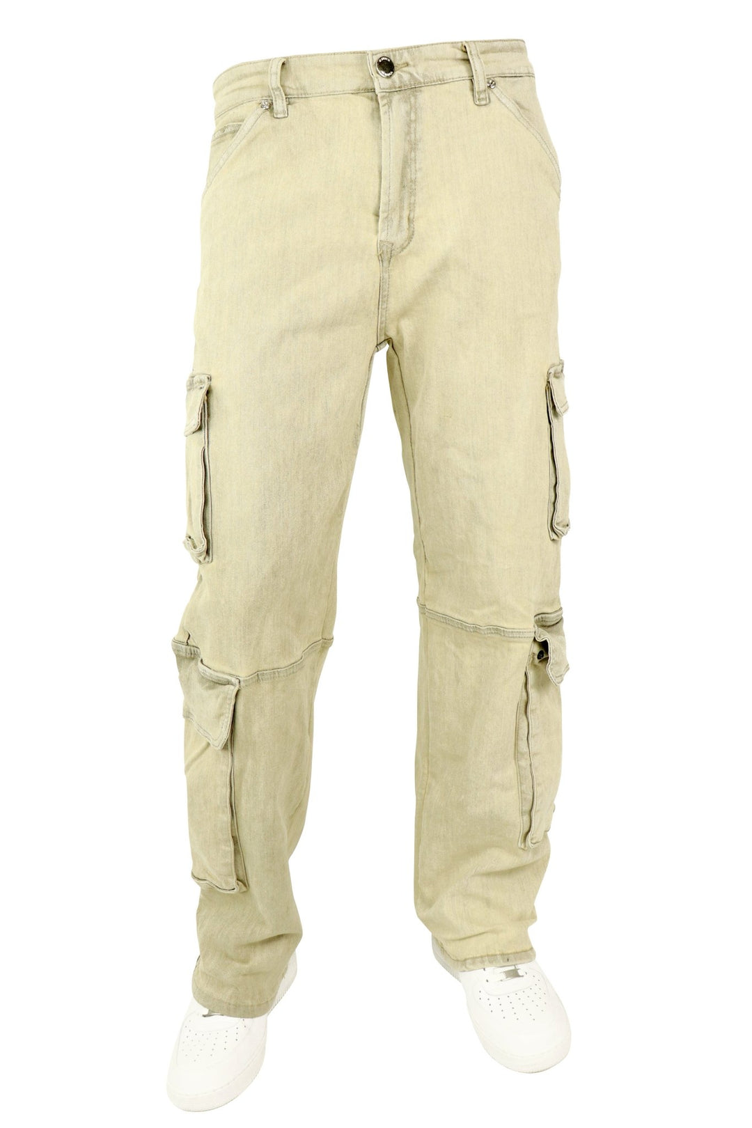 Relaxed Cargo Baggy Fit Denim (Grey Sand Wash) (M8256D) - Zamage