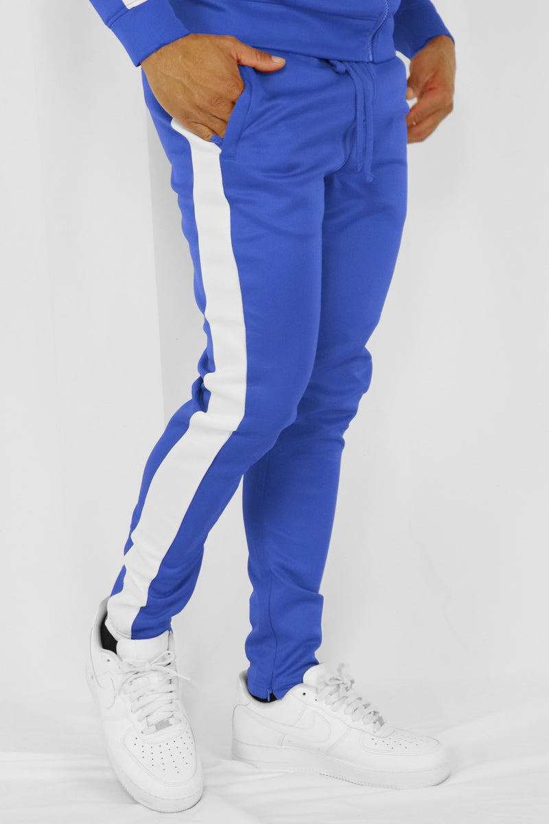 Outside Solid One Stripe Track Pants (Royal - White) (100-402)