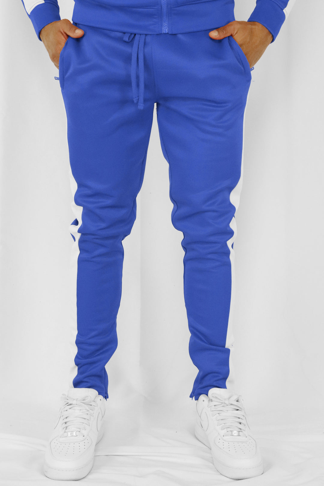 Outside Solid One Stripe Track Pants (Royal - White) (100-402)