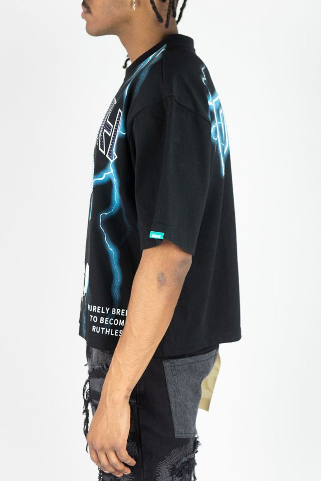 Rhinestone Grillz Tee Shirt (Black) - Zamage