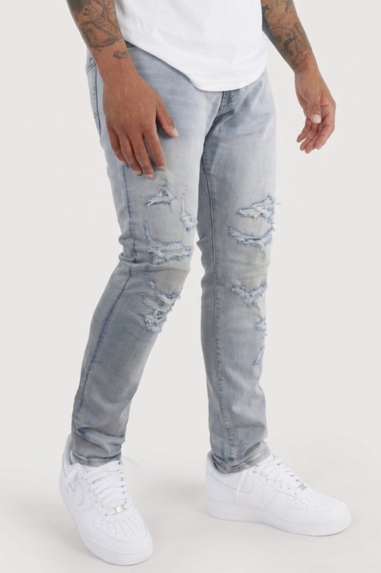 Rigid Fit Denim (Ice Blue) (AD2095) - Zamage