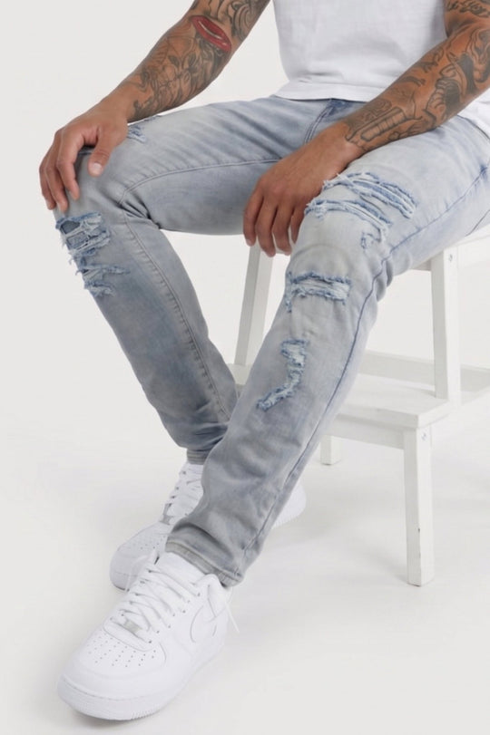 Rigid Fit Denim (Ice Blue) (AD2095) - Zamage