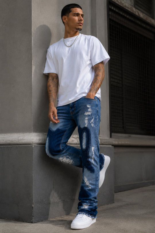 Ripped Society Stacked Denim (Arctic Blue)