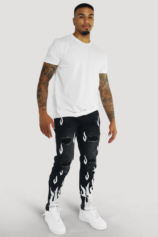 Rising Flame Denim (Black Wash) - Zamage