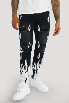 Rising Flame Denim (Black Wash) - Zamage