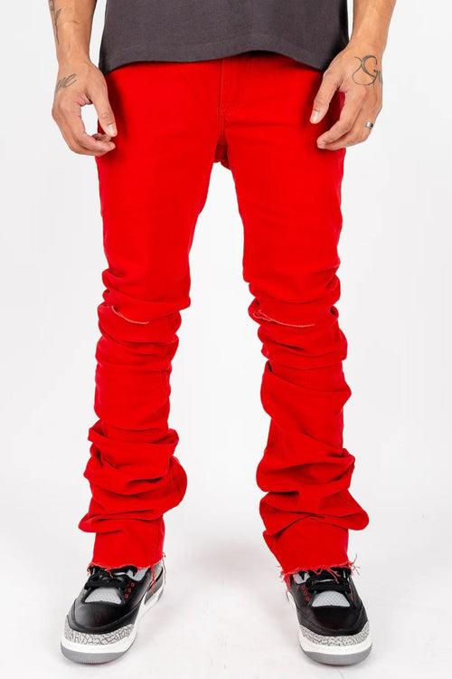 Rockstar Original Clean Fit Super Stacked Denim (Red) - Zamage