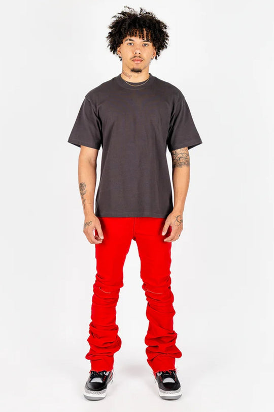 Rockstar Original Clean Fit Super Stacked Denim (Red) - Zamage