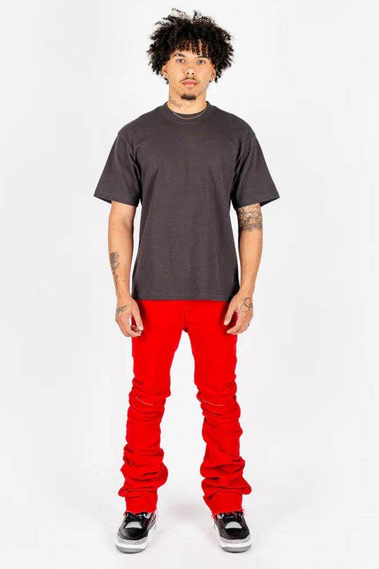 Rockstar Original Clean Fit Super Stacked Denim (Red)